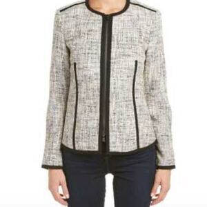 Anne Klein Raven Blue Combo Tweed Blazer Jacket Size 10